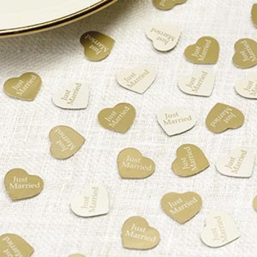 Contemporary Heart - Table Confetti - Ivory/Gold