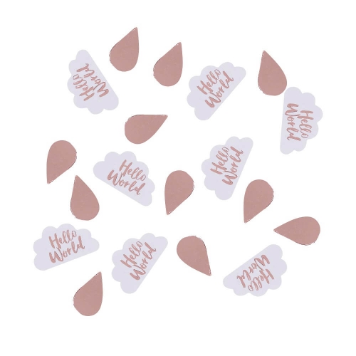 Rose Gold & Clouds Table Confetti - Hello World