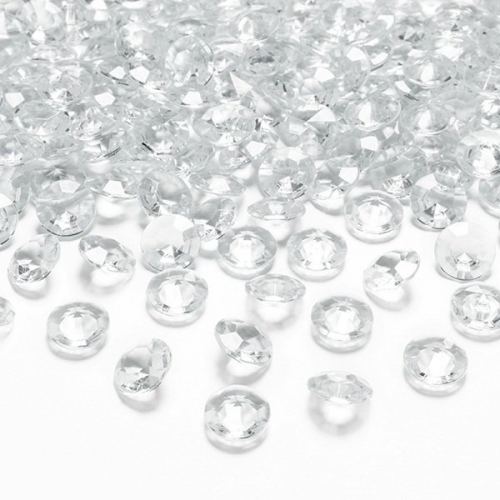 Diamond confetti, 12 mm, colourless, 100 pcs