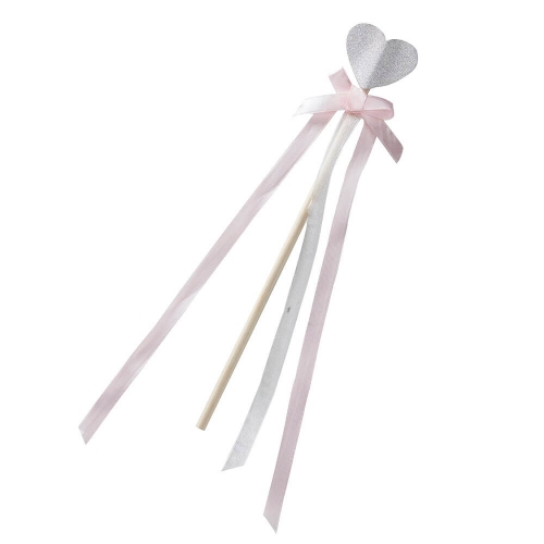 Silver Glitter Heart Wands - Princess Party