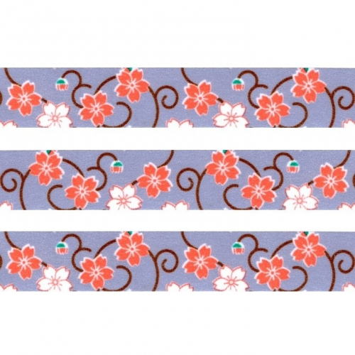 Washi Masking Tape Blumen - rot/weiß/grau