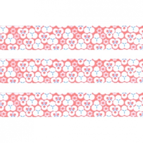 Washi Masking Tape Blumen - weiß/blau/rosa