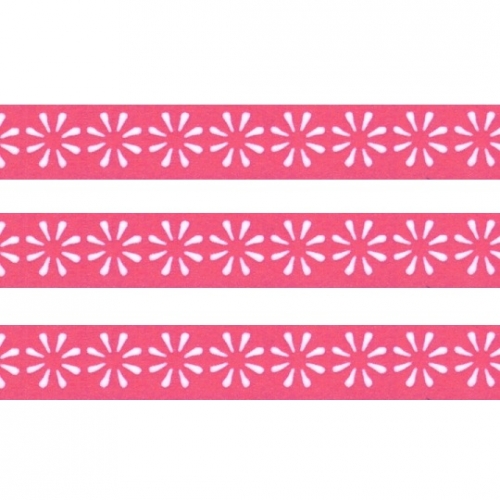 Washi Masking Tape Blumen - weiß/pink