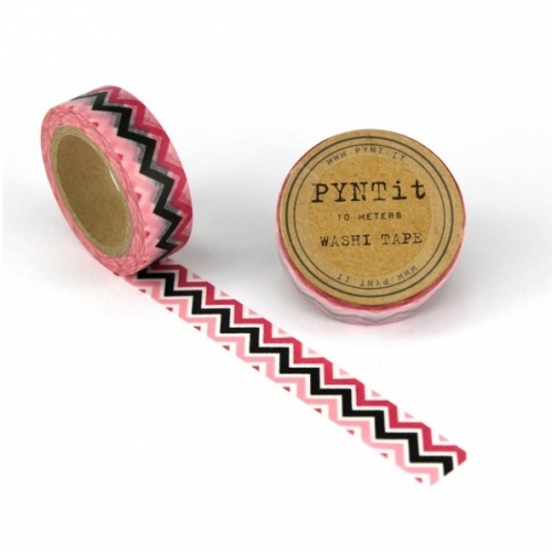 Washi Masking Tape Chevron - rosa/pink/schwarz