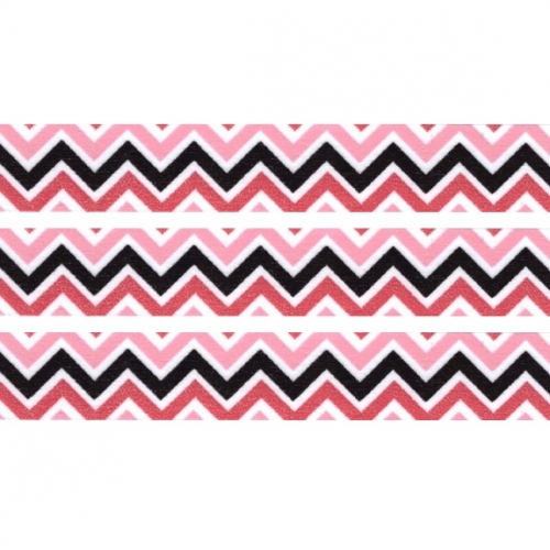 Washi Masking Tape Chevron - rosa/pink/schwarz