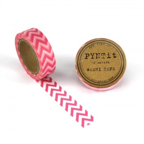 Washi Masking Tape Chevron - weiß/rosa