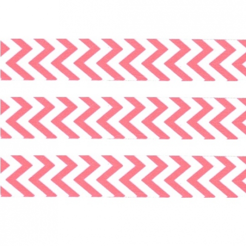 Washi Masking Tape Chevron - weiß/rosa