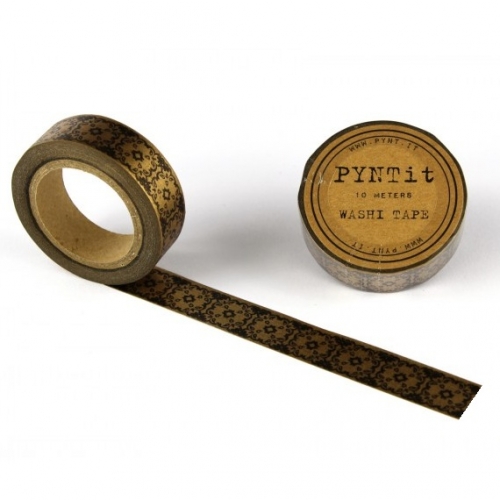 Washi Masking Tape Damask - bronze/schwarz