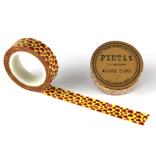 Washi Masking Tape Herzen - rot/gelb