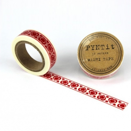 Washi Masking Tape Herzen - rot