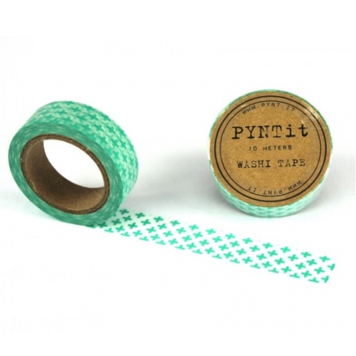 Washi Masking Tape Kreuze - mint/weiß