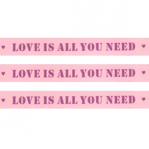 Washi Masking Tape Love Is All You Need - lila/rosa