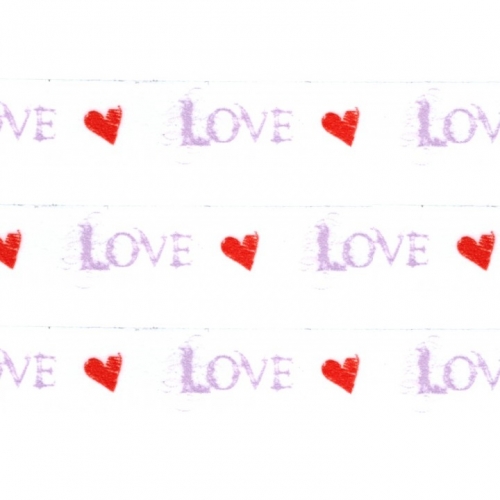 Washi Masking Tape Love - lila/rot/weiß