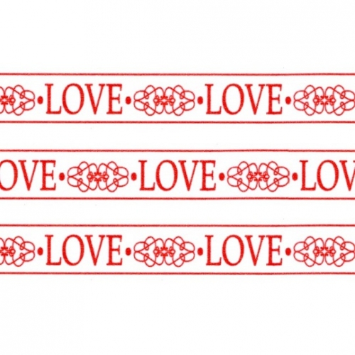 Washi Masking Tape Love - rot/weiß