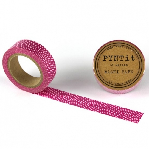 Washi Masking Tape Punkte - weiß/pink