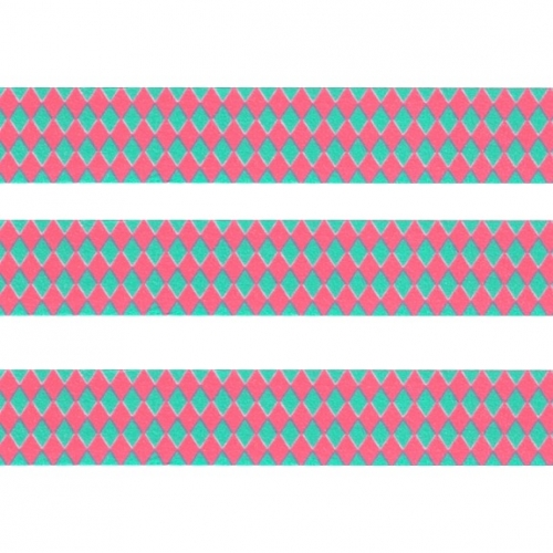 Washi Masking Tape Rauten - pink/türkis