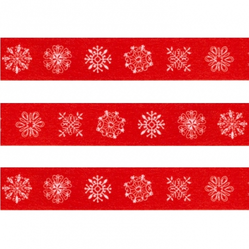 Washi Masking Tape Snowflakes - white/red