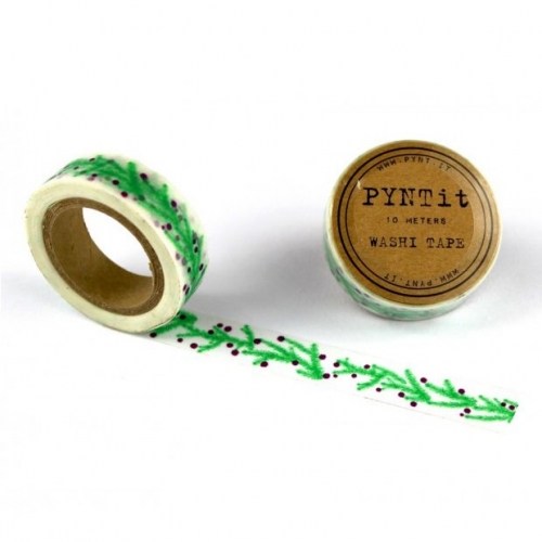 Washi Masking Tape Pine Branch - green