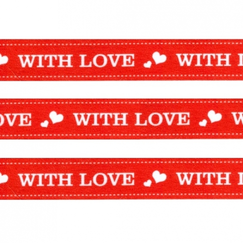 Washi Masking Tape With Love - white/red