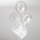Ballons 8er Pack Just Married Schmetterlinge - Silber/Weiß