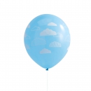 Ballons Wolken Retro Flugzeug - blau/weiß