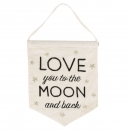 Banner Love You To The Moon And Back - schwarz/weiß